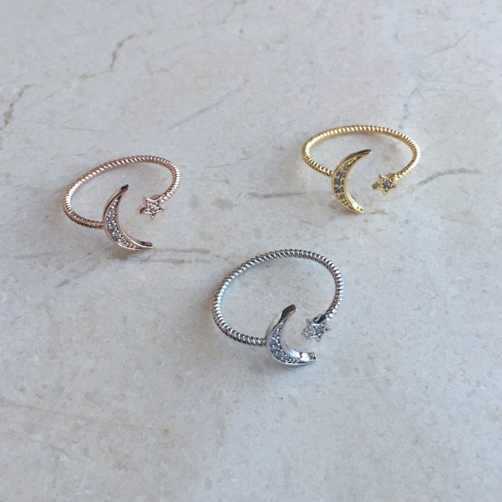 Moon and Star Ring